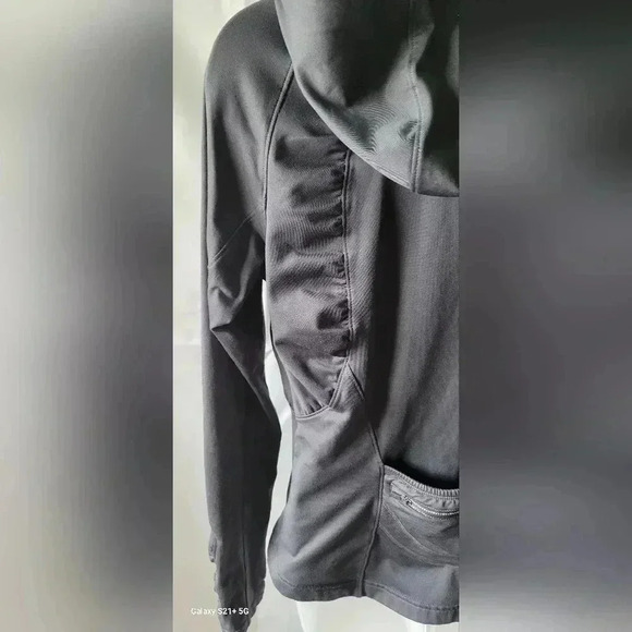 Athleta Grey Workout Athletic Zip Hoodie Jacket With Back Pocket Size Medium - Picture 16 of 16